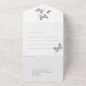 Koraalblauwe inktvlinten fotomaaltijd RSVP All In One Uitnodiging (Buitenkant)