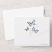 Koraalblauwe inktvlinten fotomaaltijd RSVP All In One Uitnodiging (Achterkant)