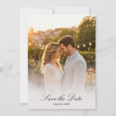 Koraalblauwe Wilde Bloem Foto Save the Date (Voorkant)