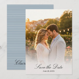 Koraalblauwe Wilde Bloem Foto Save the Date