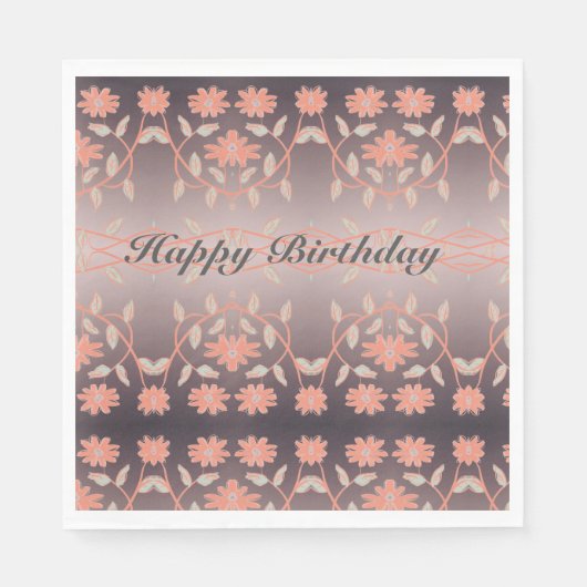 Koraalbloem met patroon servetten (Voorkant)