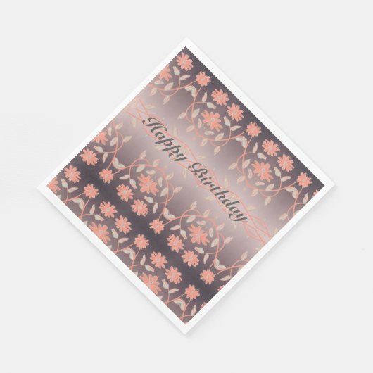 Koraalbloem met patroon servetten (Hoek)