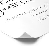 Koraalbloemen Bijbelgastenboek bruiloft bord Poster (Hoek)