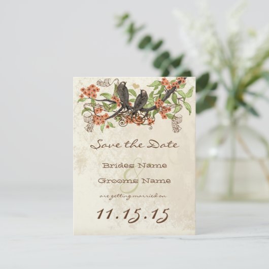 Koraalbloemen bloemen bewaren Datum Kaart (Staand voorkant)