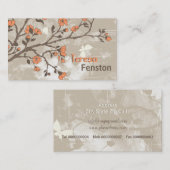  koraalbloemen bloemengrunge taupe visitekaartje (Voorkant / Achterkant)