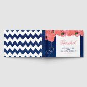 Koraalbloemen en Navy Blue Gastenboek (Volledig)