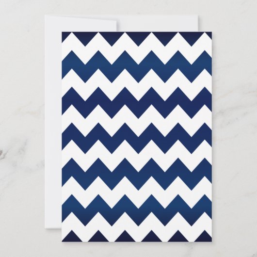 Koraalbloemen en Navy Blue Invitation Kaart (Achterkant)