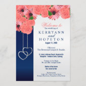 Koraalbloemen en Navy Blue - Programma Programmakaart (Voorkant)