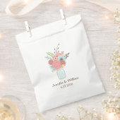 Koraalbloemen in Mason Jar Wedding Favor Bag Bedankzakje (Geknipt)