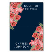 Koraalbloemen op marineblauw huwelijk | Kaarten pl (Voorkant)