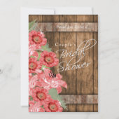 Koraalbloemen op Rustiek Hout - Vrijgezellenfeest Kaart (Voorkant)