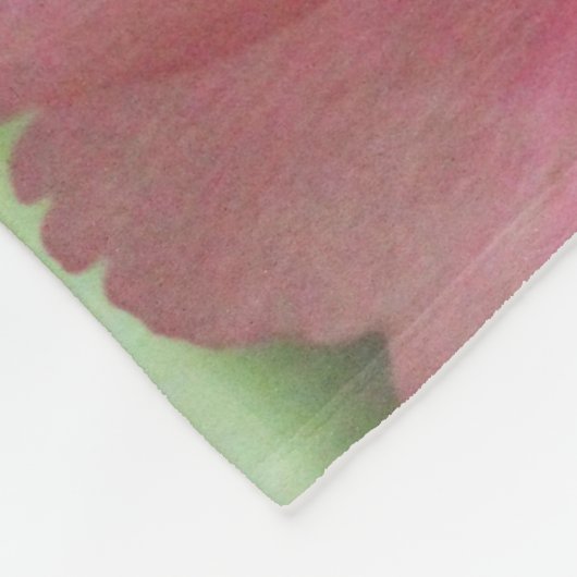 Koraalbloemige stokrozen fleece deken (Hoek)