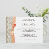 Koraalboog en burlap eerste communie kaart (Staand voorkant)