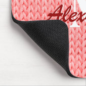 Koraalbreitextuur Muismat met monogram (Hoek)