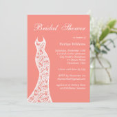 Koraalbridal Shower Invitation Kaart (Staand voorkant)