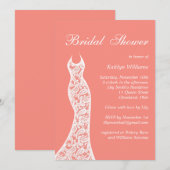 Koraalbridal Shower Invitation Kaart (Voorkant / Achterkant)