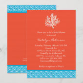 Koraalbridal Shower Invitation Kaart (Voorkant / Achterkant)