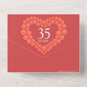 Koraalbruiloft 35 jaar feesten all in one uitnodiging (Achterkant)