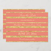 Koraalbruiloft bespaart de datum waarop Kaarten me (Voorkant / Achterkant)