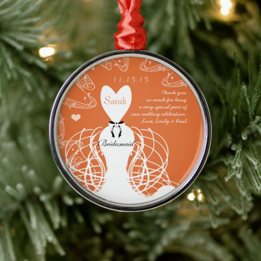 Koraalbruiloft bruin bruidsmeisje - kies kleur metalen ornament (Boom)