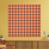 Koraalbruine geruite argylepatroon canvas afdruk (Insitu (Woonkamer))