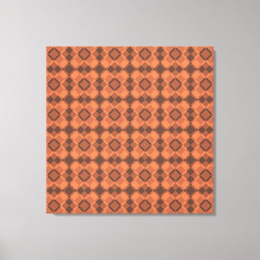 Koraalbruine geruite argylepatroon canvas afdruk (Voorkant)