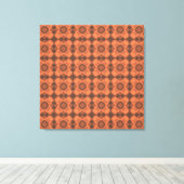 Koraalbruine geruite argylepatroon canvas afdruk (Insitu (Houten vloer))