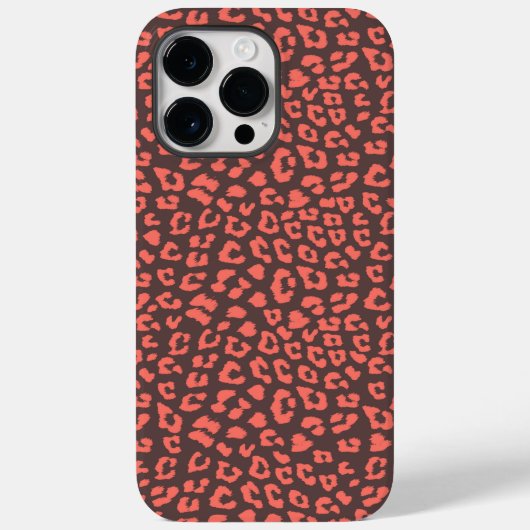 Koraalbruine Luipaardprint Case-Mate iPhone Case (Achterkant)