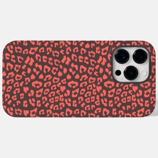 Koraalbruine Luipaardprint Case-Mate iPhone Case (Achterkant (horizontaal))