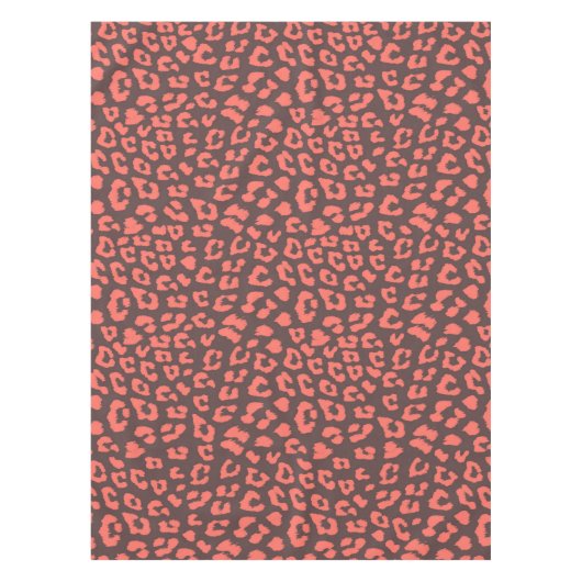 Koraalbruine Luipaardprint Tafelkleed (Voorkant)