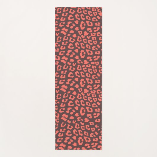 Koraalbruine Luipaardprint Yogamat (Voorkant)