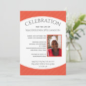 KoraalCELEBRATIE LIFE Foto Memorial Funeral Kaart (Staand voorkant)