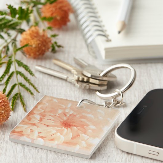 koraalchrysant sleutelhanger (Voorkant Rechts)