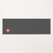 Koraalcirkelnaam initiaal Een golvende grijze yoga Yogamat (Achterkant (horizontaal))