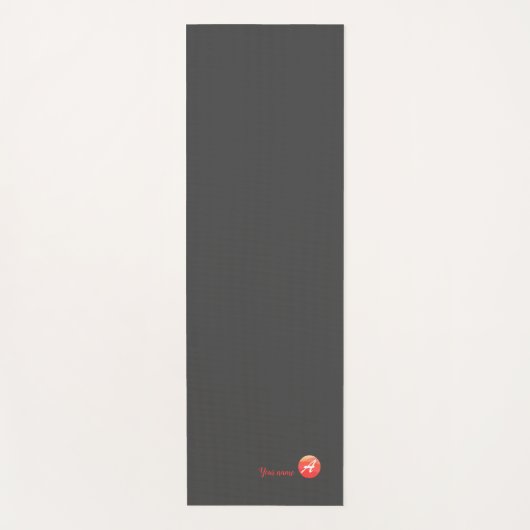Koraalcirkelnaam initiaal Een golvende grijze yoga Yogamat (Voorkant)