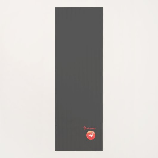 Koraalcirkelnaam initiaal Een golvende grijze yoga Yogamat (Achterkant)