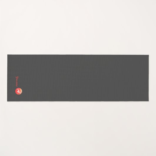 Koraalcirkelnaam initiaal Een golvende grijze yoga Yogamat (Voorkant (horizontaal))