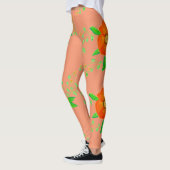 Koraalcrème en Sinaasappel Leggings (Links)