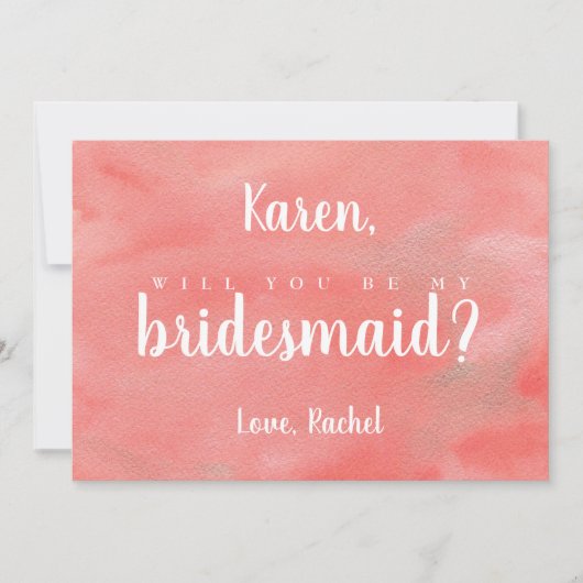 Koraaldromen bruiloft wordt mijn Bridesmaid Kaart (Voorkant)