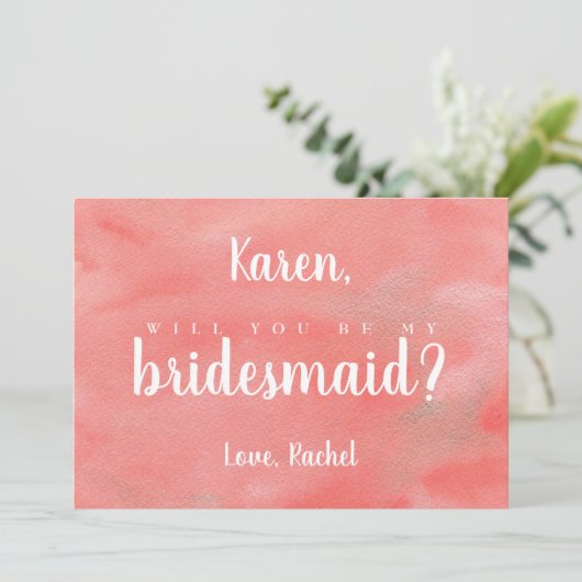 Koraaldromen bruiloft wordt mijn Bridesmaid Kaart (Staand voorkant)