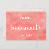 Koraaldromen bruiloft wordt mijn Bridesmaid Kaart (Voorkant / Achterkant)