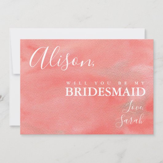 Koraaldromen zijn mijn Bridesmaid-kaartje Kaart (Voorkant)