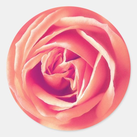 Koraaldruk voor roos ronde sticker (Voorkant)