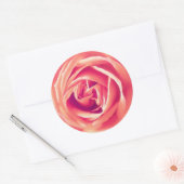 Koraaldruk voor roos ronde sticker (Envelop)