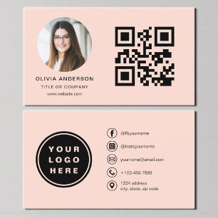 Koraalfoto met QR-code social media Visitekaartje