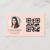 Koraalfoto met QR-code social media Visitekaartje (Voorkant)