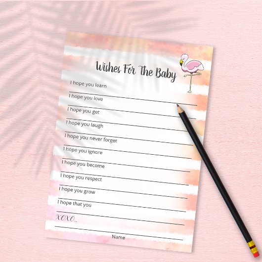 Koraalgestreept flamingo wil Baby shower Kaart