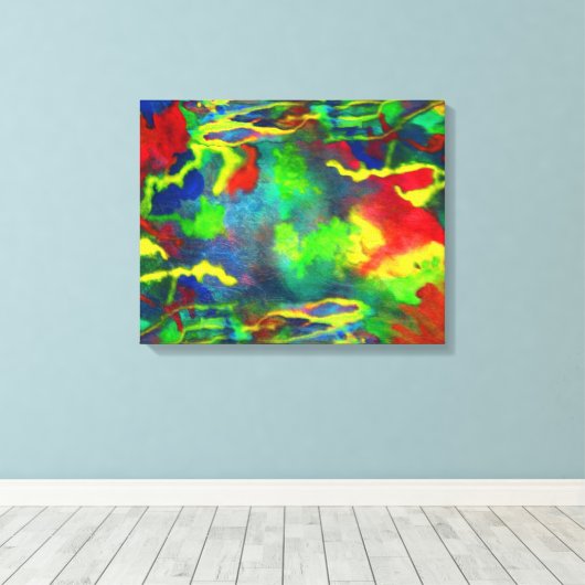 Koraalgetijden Abstract canvas Print (Insitu (Houten vloer))