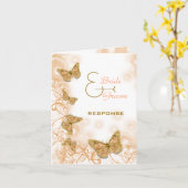 Koraalgouden verlovingsjubileum kaart (Gele Bloem)