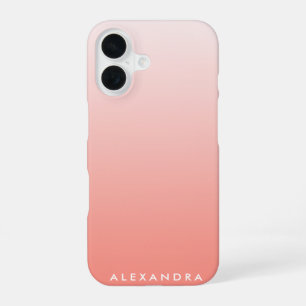 Koraalgradiënt gepersonaliseerd Ombre iPhone 16 Hoesje